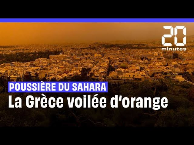 ⁣Grèce : Un nouvel épisode d'épais nuages de poussière du Sahara teinte Athènes d'orange #s