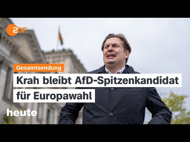 heute 19:00 Uhr vom 24.04.2024 AfD bei Europawahl, Erdogan empfängt Steinmeier, VW und China