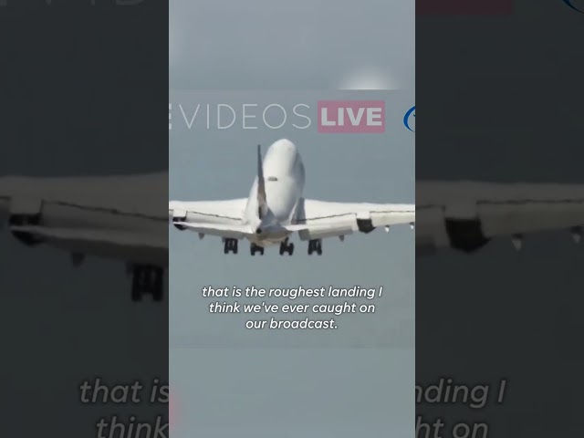 ⁣Watch: Boeing plane make a rough touch-and-go landing #Shorts