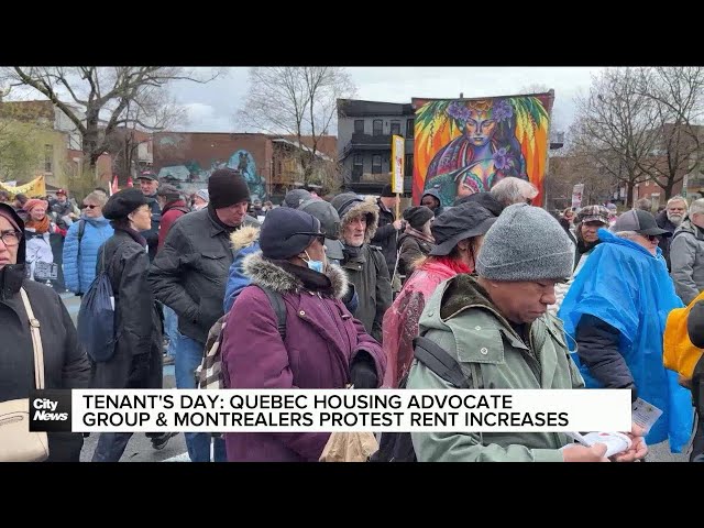 ⁣Quebec housing advocate group protesting rent increase