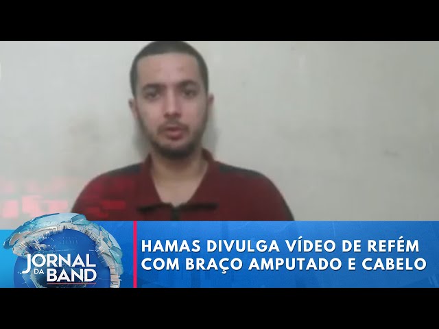 ⁣Hamas divulga vídeo de refém com braço amputado e cabelo raspado | Jornal da Band