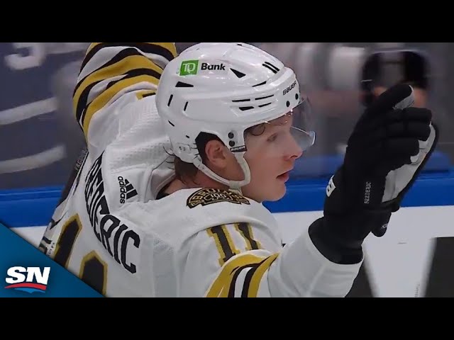⁣Trent Frederic Gets Bruins On Board In Game 3 Amid Chaos In Neutral Zone