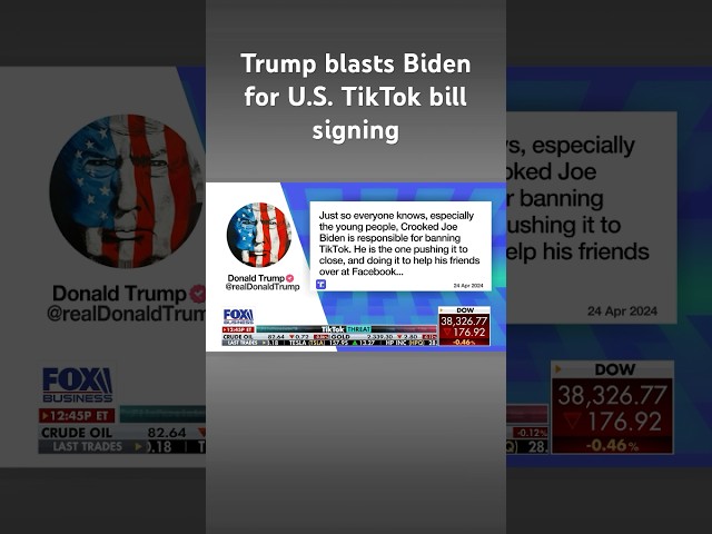 ⁣Trump wants everyone to know that ‘Crooked Joe Biden’ is responsible for banning TikTok #shorts