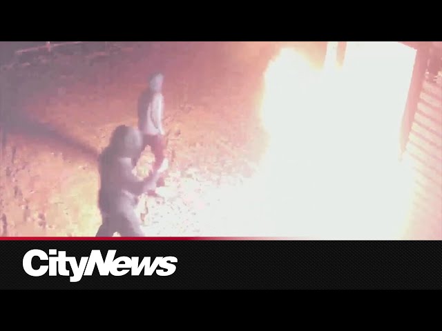 Dramatic video from arson extortion investigation