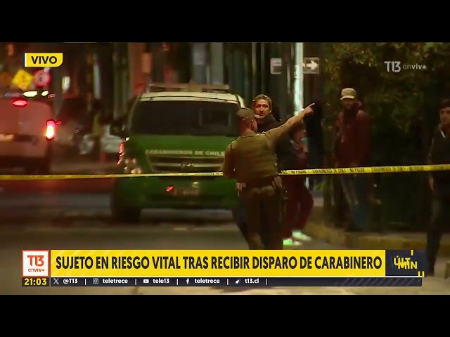 ⁣Carabinero disparó a sujeto que huyó de allanamiento en Estación Central