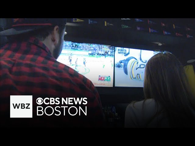 ⁣Boston sports fans watch dueling Bruins, Celtics playoff games