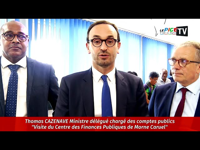 Thomas CAZENAVE Ministre chargé des comptes publics : Visite du Centre des Finances de Morne Caruel