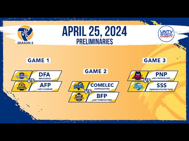 ⁣LIVE FULL GAMES: UNTV Volleyball League Season 2 Prelims at Paco Arena, Manila | April 25, 2024
