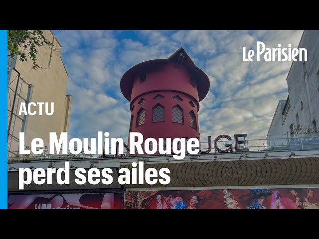 ⁣Les ailes du Moulin Rouge se sont décrochées dans la nuit à Paris, aucun blessé à déplorer