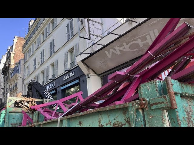 ⁣FOTOS: El icónico Moulin Rouge parisino pierde sus aspas, no hay ningún herido