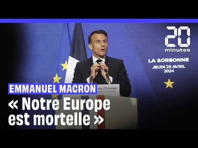 ⁣Emmanuel Macron appelle à un nouveau sursaut de l'Europe, en danger de mort