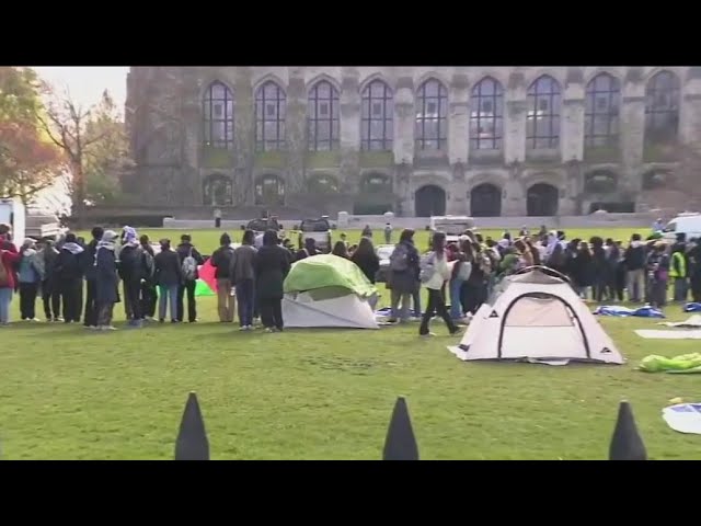 ⁣Northwestern students stage encampment protest in support of Palestine