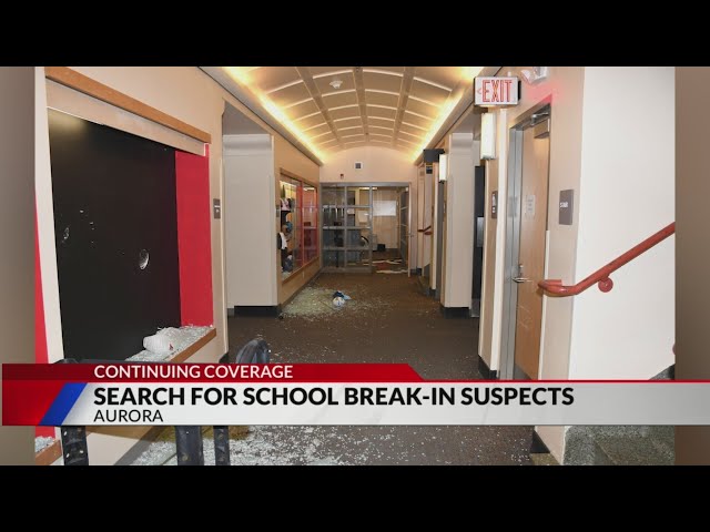⁣2 suspects wanted for breaking into, damaging Aurora school