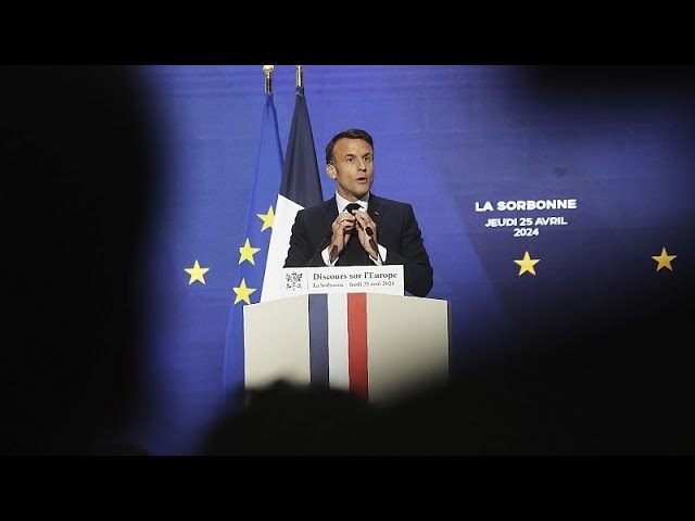 ⁣"Europa puede morir", advierte Macron, que pide más unidad y soberanía de la UE en un disc