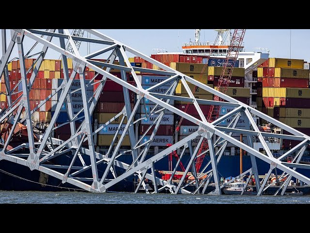 ⁣Additional temporary channel opens, Baltimore bridge collapse cleanup continues