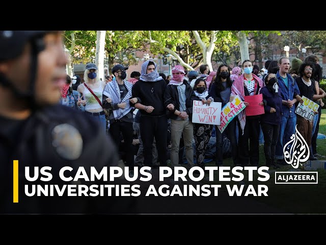 ⁣Pro-Palestinian protests spread at US universities