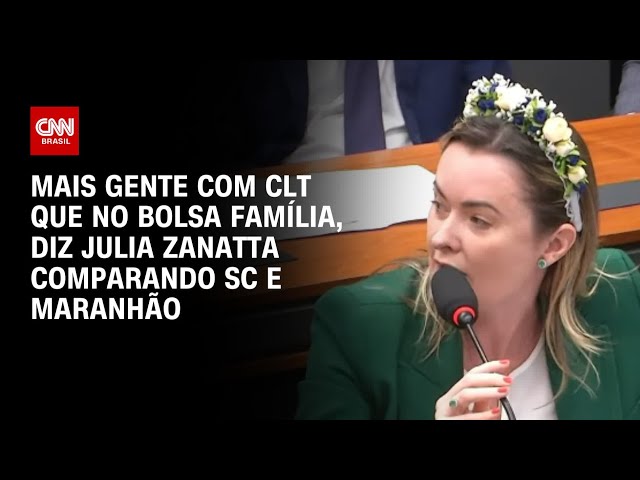 ⁣Mais gente com CLT que no Bolsa Família, diz Julia Zanatta comparando SC e Maranhão | CNN ARENA