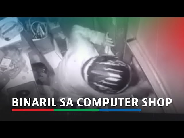 ⁣Sapul sa CCTV: Lalaki binaril sa loob ng computer shop sa QC | ABS-CBN News