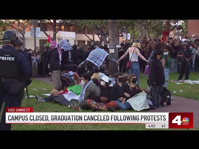 ⁣USC cancels main commencement ceremony following protests, unrest