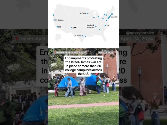 ⁣Israel-Hamas war protests on college campuses