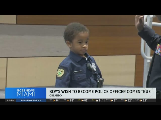 Boy becomes police officer in Orlando