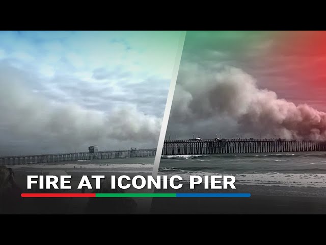 ⁣Massive fire burns at Oceanside Pier in California | ABS CBN News