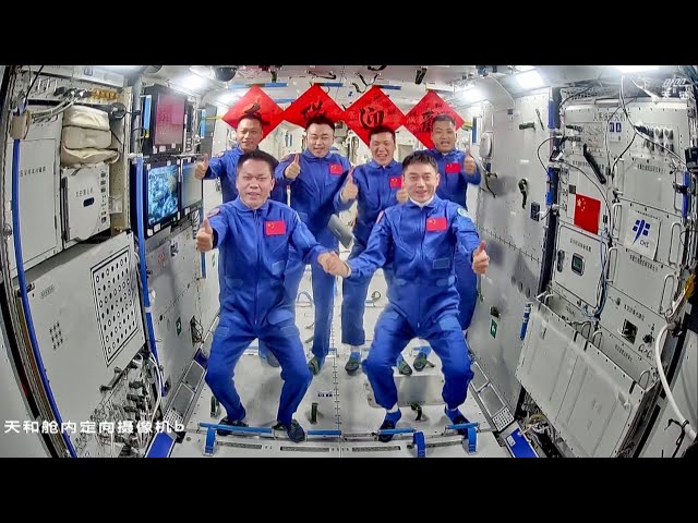 ⁣Shenzhou-18 astronauts enter China's space station, meet Shenzhou-17 crew