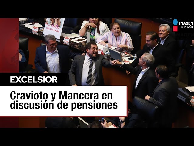 ⁣Cravioto y Mancera se enfrentan durante discusión de pensiones en Senado