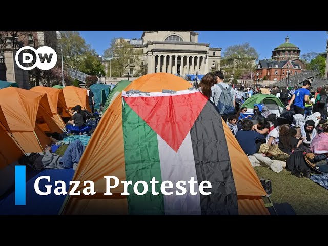 Angespannte Proteste um den Gaza-Krieg an US-Unis | DW Nachrichten