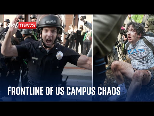 ⁣On the frontline of US campus chaos