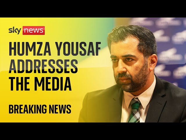 Humza Yousaf addresses media as he faces prospect of no-confidence vote