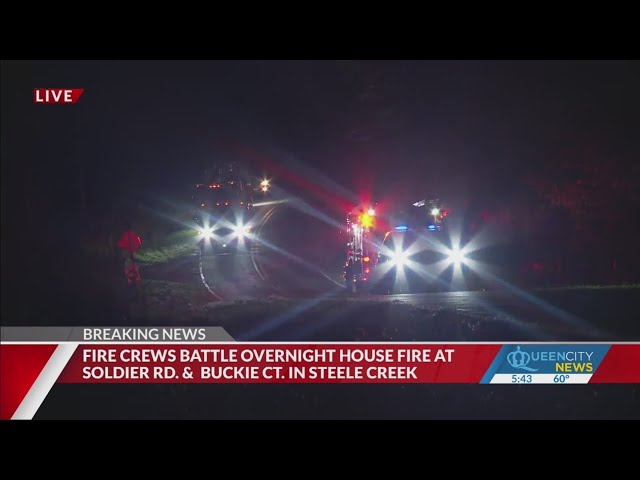 Firefighter hospitalized in Steele Creek home blaze