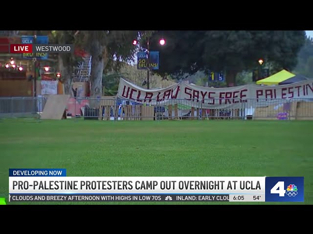 ⁣Pro-Palestinian protesters vow to stay at UCLA through June