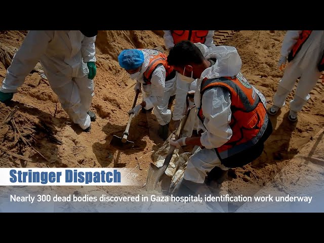⁣Stringer Dispatch: Nearly 300 dead bodies discovered in Gaza hospital; identification work underway