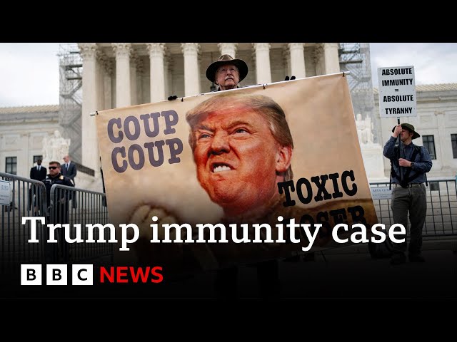 ⁣US Supreme Court hears President Trump immunity case | BBC News
