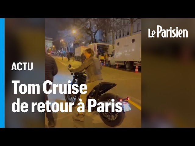 ⁣Tom Cruise filmé à Paris en train de faire des cascades sur sa moto