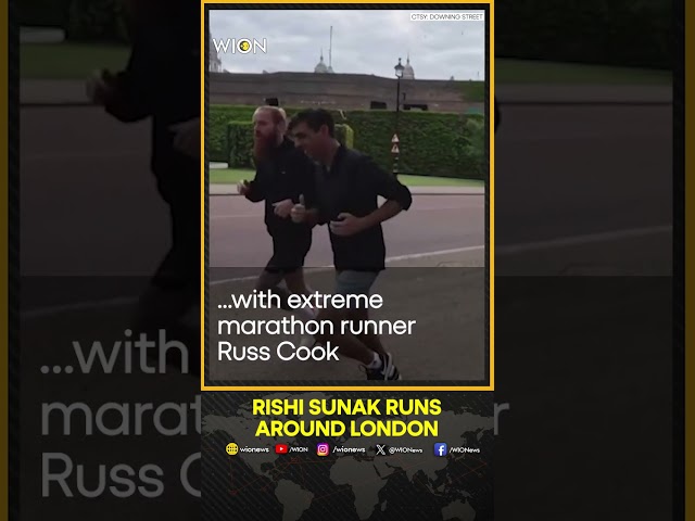 ⁣Rishi Sunak runs around London with extreme marathon athlete | WION Shorts