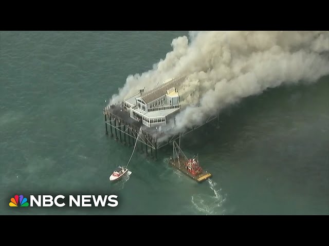 ⁣Fire heavily damages California's Oceanside Pier