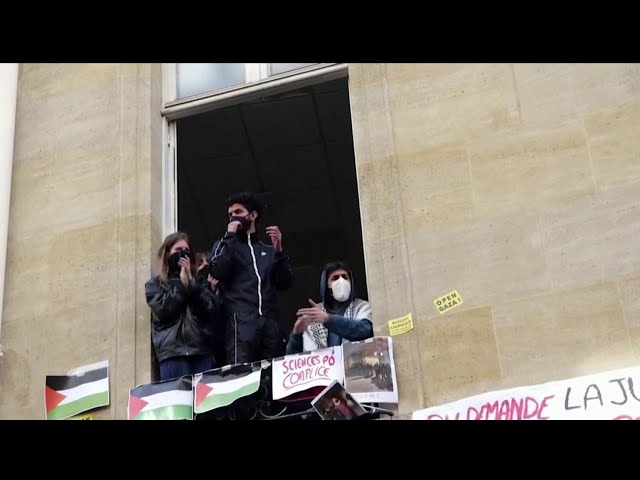 ⁣Manifestation pro-palestinienne à Sciences Po Paris