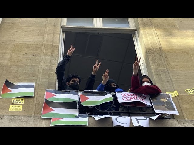 ⁣Pro-Palestinian students occupy Paris university campus