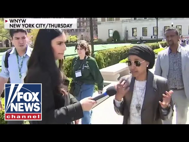 ⁣Ilhan Omar pressed on Jewish students' safety at Columbia