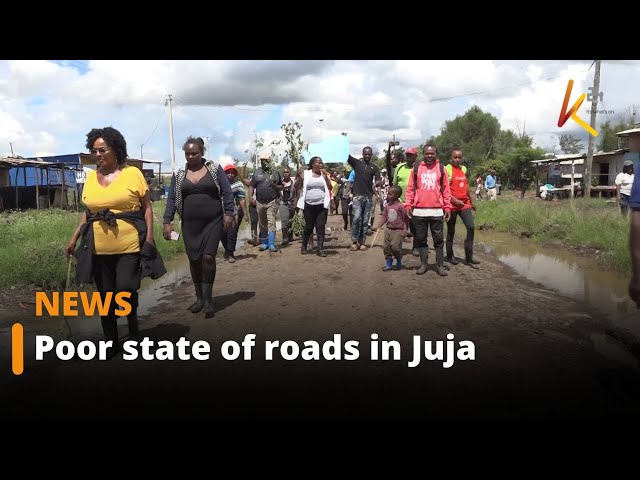 ⁣Poor state of roads in Juja leaves residents to use carts as their means of transport
