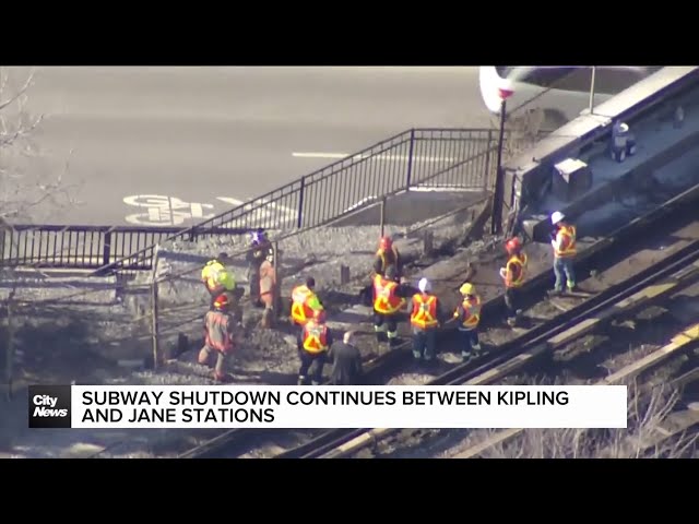 ⁣Subway shutdown continues between Kipling and Jane stations