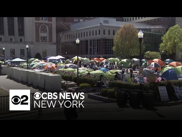 Columbia University student protesters camp out for 10th day