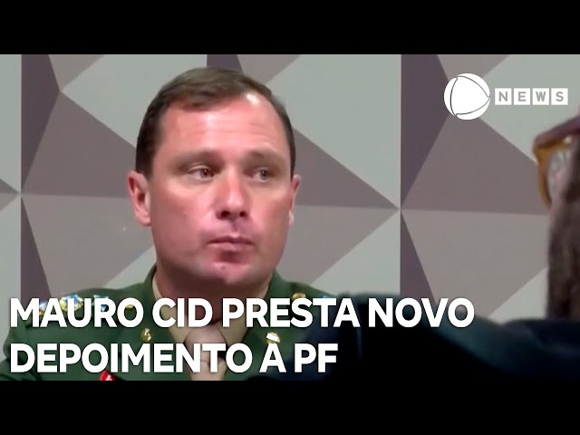⁣Tenente-coronel Mauro Cid presta novo depoimento à PF