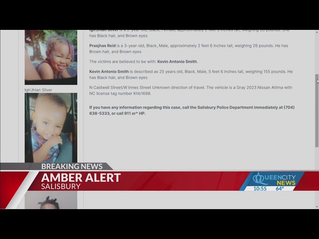 Amber Alert issued for two Salisbury children, ages 2 and 3