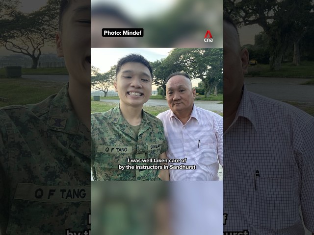 ⁣Singapore army officer honours late father by engraving name on sword