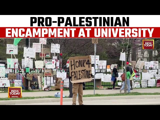 ⁣Northwestern students set up pro-Palestinian encampment as university changes protest policy
