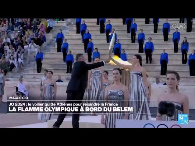 JO 2024 : le voilier Belem met le cap sur la France avec la flamme olympique à bord • FRANCE 24
