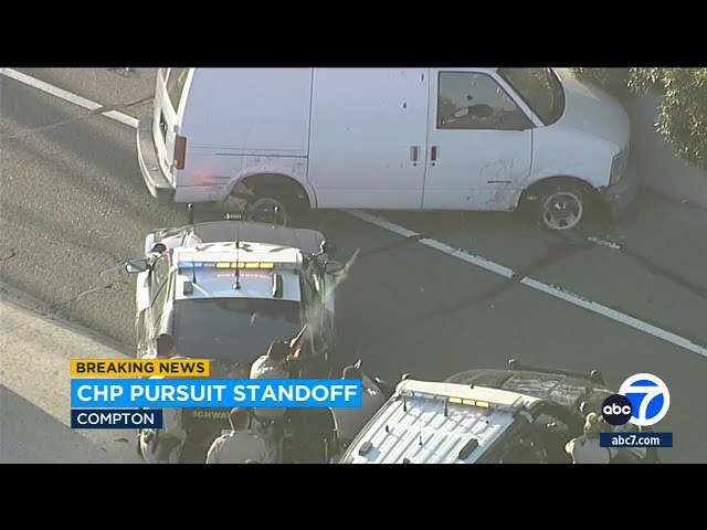 ⁣Compton standoff, chase on 91 Freeway ends with suspect in custody